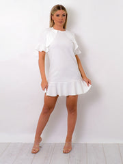 Frill Detail Peplum Dress