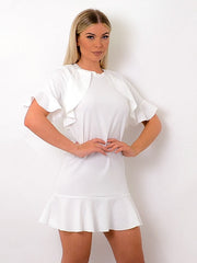 Frill Detail Peplum Dress