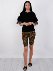 T-Shirt mit Mesh geschichtter Ärmel