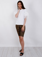 T-Shirt mit Mesh geschichtter Ärmel