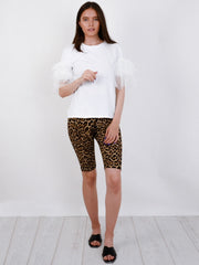 T-Shirt mit Mesh geschichtter Ärmel