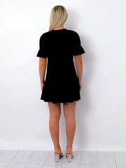 Frill Detail Peplum Dress