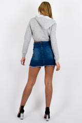 Eye Graphic Printed Cropped Hoodie