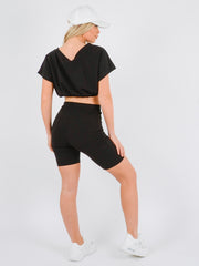 Drawstring Crop Top & Shorts Co-ord