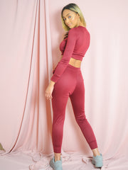 Naaddetail jogger lounge set