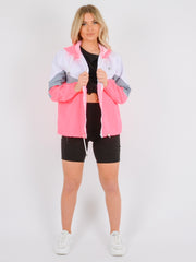 Contrast Color Block Festival Jacket
