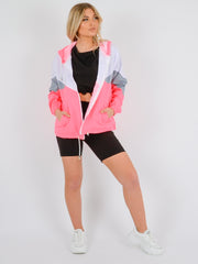 Contrast Color Block Festival Jacket