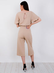 Balloon Waist Belted Culotte Jumpsuit