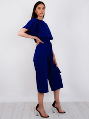 Balloon Waist Belted Culotte Jumpsuit