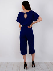 Balloon Waist Belted Culotte Jumpsuit