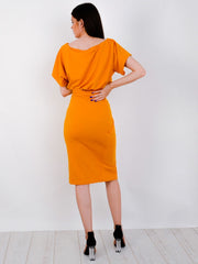 Wrap Front Gürteltier Midi Kleid