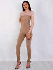 Slinky Ruched Bandeau Jumpsuit