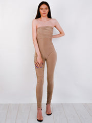 Slinky Ruched Bandeau Jumpsuit