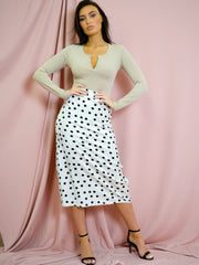 Popper Button Front Ribbed Bodysuit