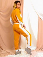 Contrast Panelled Zip Lounge Set