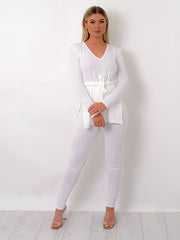 Ribbed Side Split Top & Trouser Co-ord