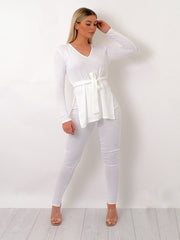 Ribbed Side Split Top & Trouser Co-ord