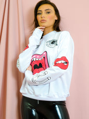 Olivia & Samira Monster Printed Sweatshirt Jumper