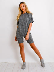 Melange-Strick übergroß