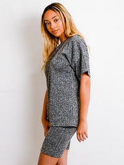 Melange-Strick übergroß