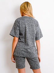 Melange-Strick übergroß