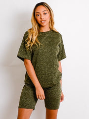 Melange-Strick übergroß