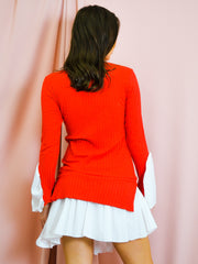 Hemddetail geripptes Kleid