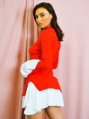 Hemddetail geripptes Kleid