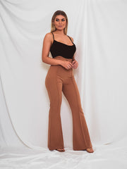 Button Front High Waist Trousers