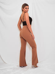 Button Front High Waist Trousers