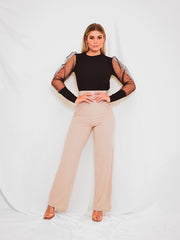 Fishnet Mesh Sleeve Top