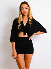 Tie Front Batwing Playsuit