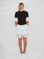 Vestido de camiseta de dobladillo de tul ruffle