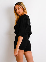 Tie Front Batwing Playsuit
