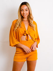 Tie Front Batwing Playsuit