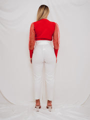 Fishnet Mesh Sleeve Top