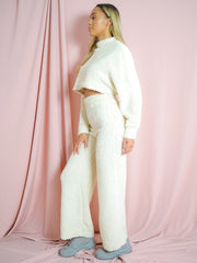 Teddy Crop Top & Hosen-Co-ordte