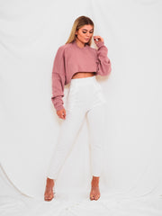 Kruppierter Fledermaus -Strickpullover