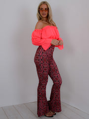 Off Shoulder Ruched Frill Crop Top