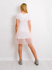 Printed Over Mesh T-Shirt Dress