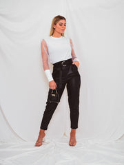 Fishnet Mesh Sleeve Top