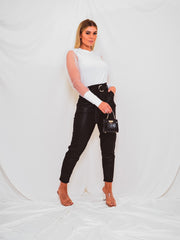 Fishnet Mesh Sleeve Top