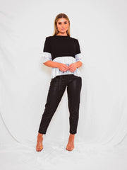 Tulle Ruffle Hem & Sleeve T-Shirt