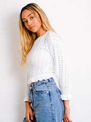 Ruched Frill Hem Knitted Jumper