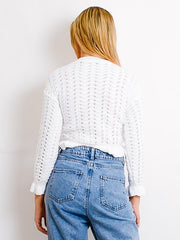 Ruched Frill Hem Knitted Jumper