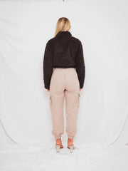 Zip Front Cropped Teddy Jumper