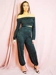 Strickstoff Bardot Top & Jogger Co-ordte