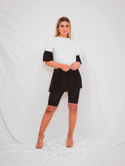 Vestido de camiseta de dobladillo de tul ruffle