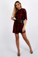 Snake Print Oversized Boyfriend Tunic T-Shirt
