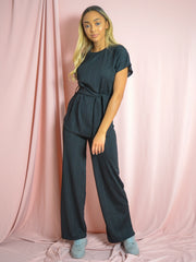 Coordenada de tapa y pantalón acanalado